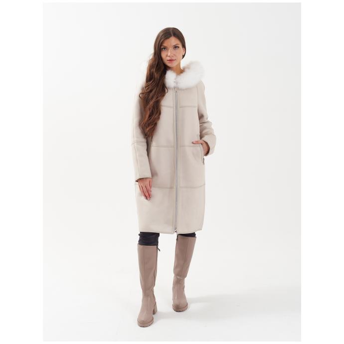 Дубленка женская двусторнняя VITIA  - M22717-100-белый - Цвет Белый - Фото 1