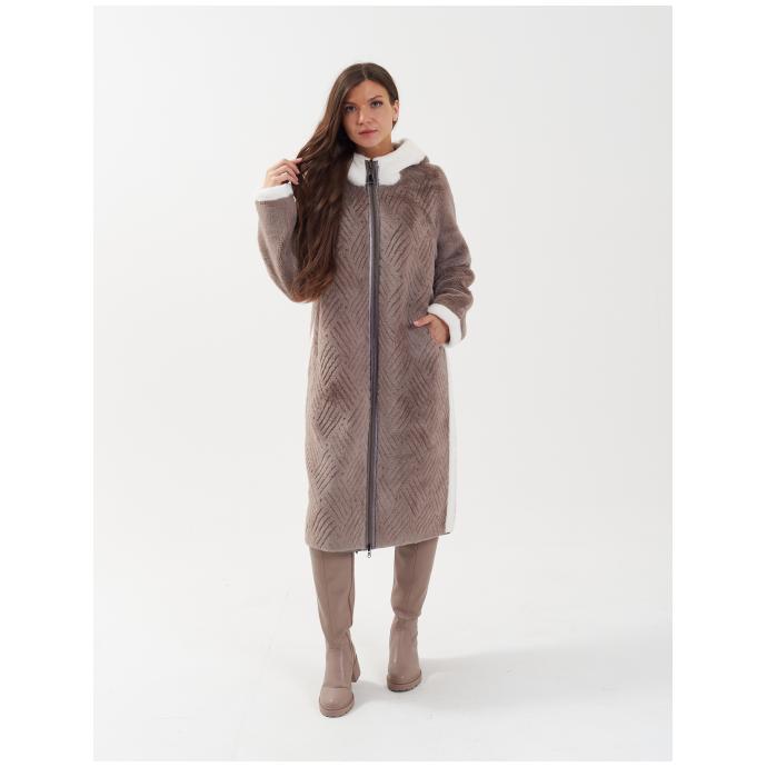 Пальто женское двусторннее VITIA  - 23128-коричневый - Цвет Коричневый - Фото 1