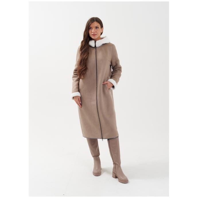 Пальто женское двусторннее VITIA  - 23128-коричневый - Цвет Коричневый - Фото 2