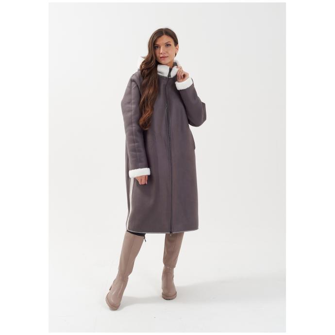 Пальто женское двусторннее VITIA  - 23128-серый - Цвет Серый - Фото 2