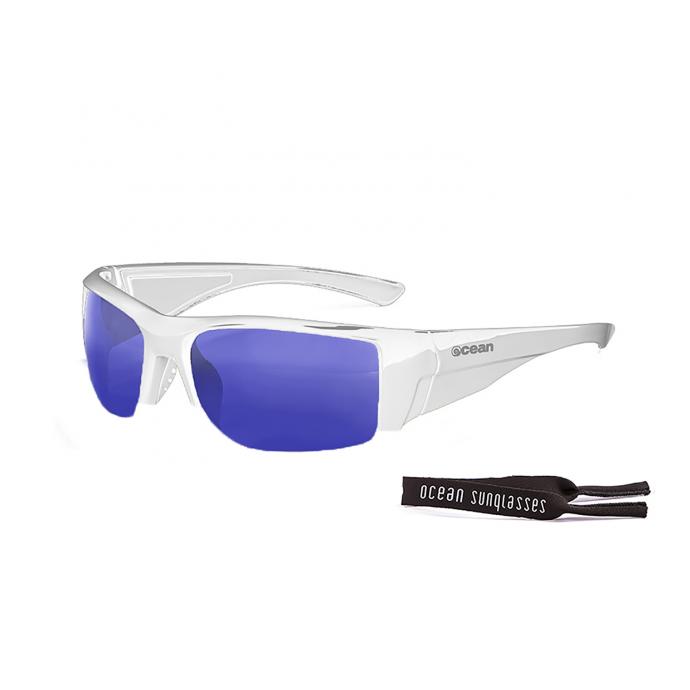 Спортивные очки (нетонущие) Guadalupe (Frame matte black revo green) - Guadalupe-Shiny white withRevo blue lens) - Цвет Белый - Фото 1