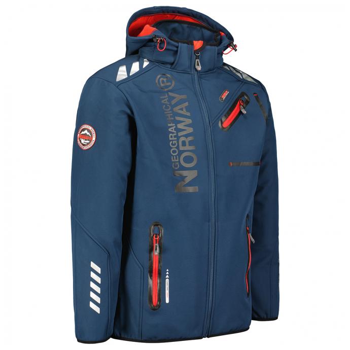 Софтшеловая куртка мужская  GEOGRAPHICAL NORWAY «ROYAUTE»  MAN - WW4746H/GN-NAVY-RED - Цвет Темно-синий - Фото 10