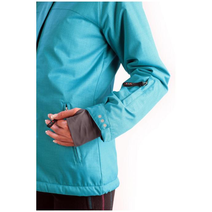 Куртка демисезонная женская утепленная флисовым мехом (66L-AF-472) - 66L-AF-472 Бирюзовый - Цвет Бирюзовый - Фото 3