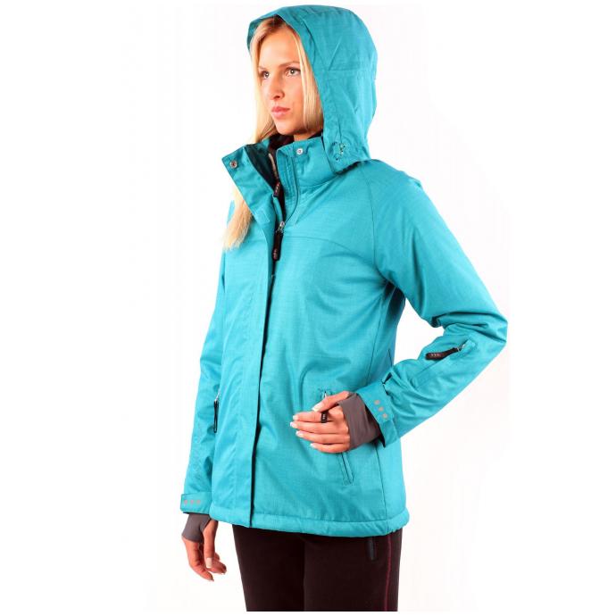 Куртка демисезонная женская утепленная флисовым мехом (66L-AF-472) - 66L-AF-472 Бирюзовый - Цвет Бирюзовый - Фото 5