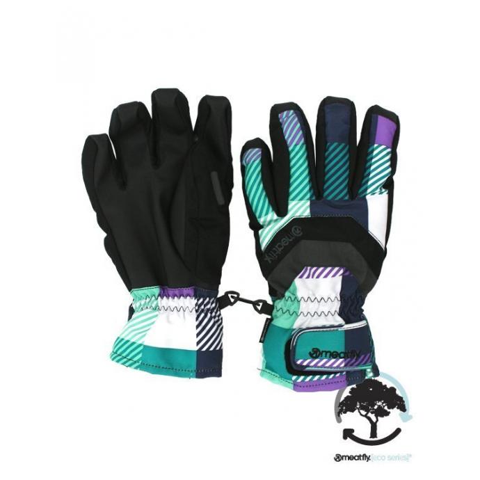 Сноубордические перчатки MEATFLY «BRONKO GLOVE» -  MEATFLY «BRONKO GLOVE» checkers 3 blue - Цвет Бирюзовый - Фото 1