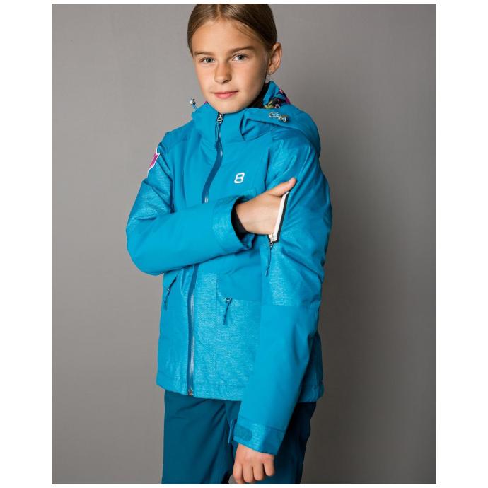 Детская  куртка 8848 Altitude «FLOWER»  Арт. 8824 fjord blue - 8824 fjord blue - Цвет Голубой - Фото 4