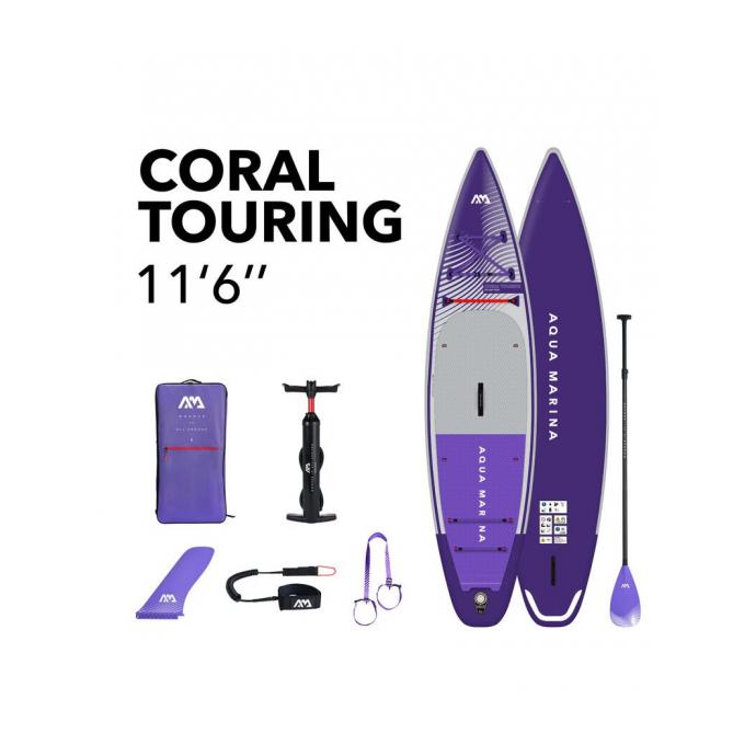 SUP-доска надувная с веслом для туризма Aqua Marina Coral Touring (Night Fade) 11'6" S24 - Aqua Marina Coral Touring (Night Fade) 11'6" S24-328 - Фото 1