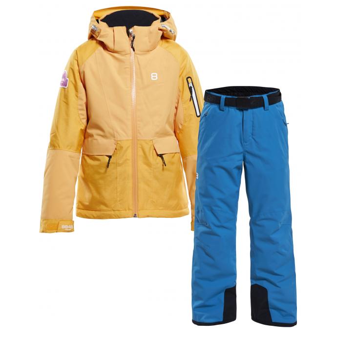 Костюм 8848 Altitude: куртка FLOWER clementine  + брюки GRACE - 8824-8815-FLOWER clementine + GRACE fjord blue - Цвет Желтый, Голубой - Фото 1