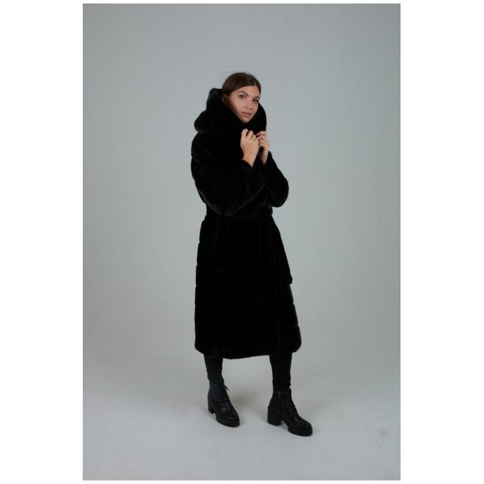 Женская шубка из искусственного меха VITIA WJ - 99038-Черный - Цвет Черный - Фото 12