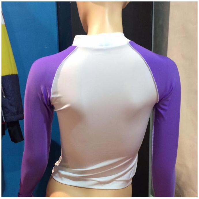 Женская лайкра PRYDE RASHGUARD с длинным рукавом - RSB018 C2 white-purple - Цвет Фиолетовый, Фиолетовый - Фото 2