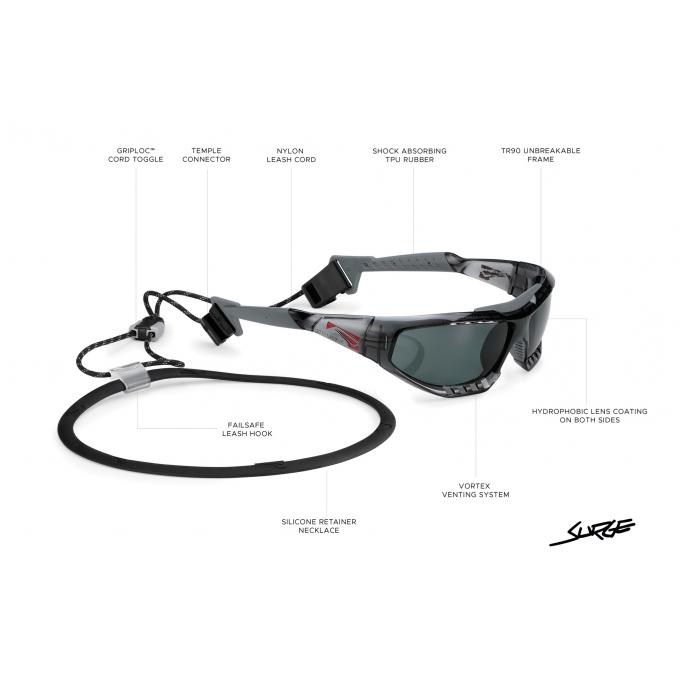 Спортивные очки LiP Surge / Gloss Black - Black / PC Polarized / Levanté Series Chroma Smoke - Артикул 762747 - Фото 6