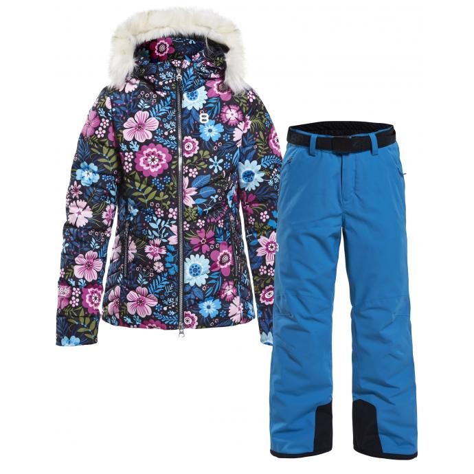 Костюм 8848 Altitude: куртка VERA flower + брюки GRACE - 8819-8815-VERA flower + GRACE fjord blue - Цвет Голубой, Разноцветный - Фото 1