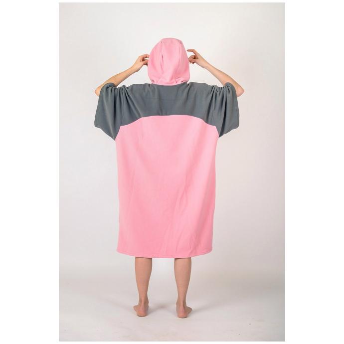 Флисовое пончо SOUL двухцветное - Soul-poncho-two-color-pink-grey - Цвет Розовый - Фото 3