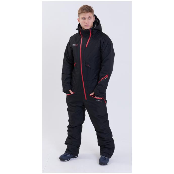 МУЖСКОЙ СНОУБОРДИЧЕСКИЙ КОМБИНЕЗОН RUNNING SPORT - 8901_1-black - Цвет Черный - Фото 7