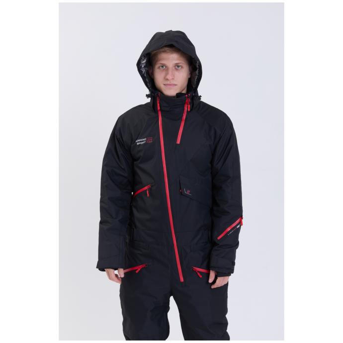 МУЖСКОЙ СНОУБОРДИЧЕСКИЙ КОМБИНЕЗОН RUNNING SPORT - 8901_1-black - Цвет Черный - Фото 15