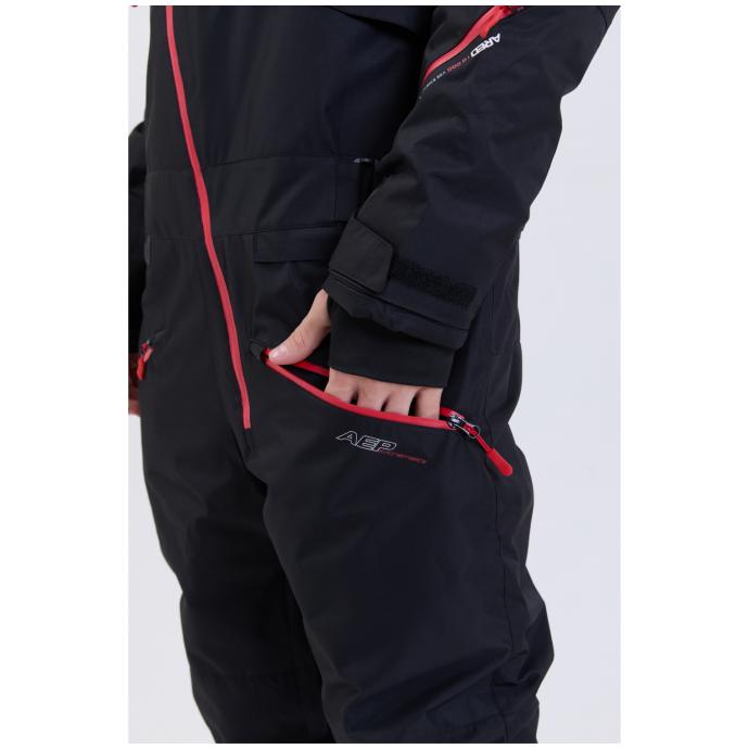 МУЖСКОЙ СНОУБОРДИЧЕСКИЙ КОМБИНЕЗОН RUNNING SPORT - 8901_1-black - Цвет Черный - Фото 20