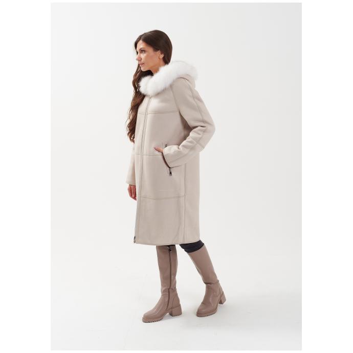 Дубленка женская двусторнняя VITIA  - M22717-100-белый - Цвет Белый - Фото 4