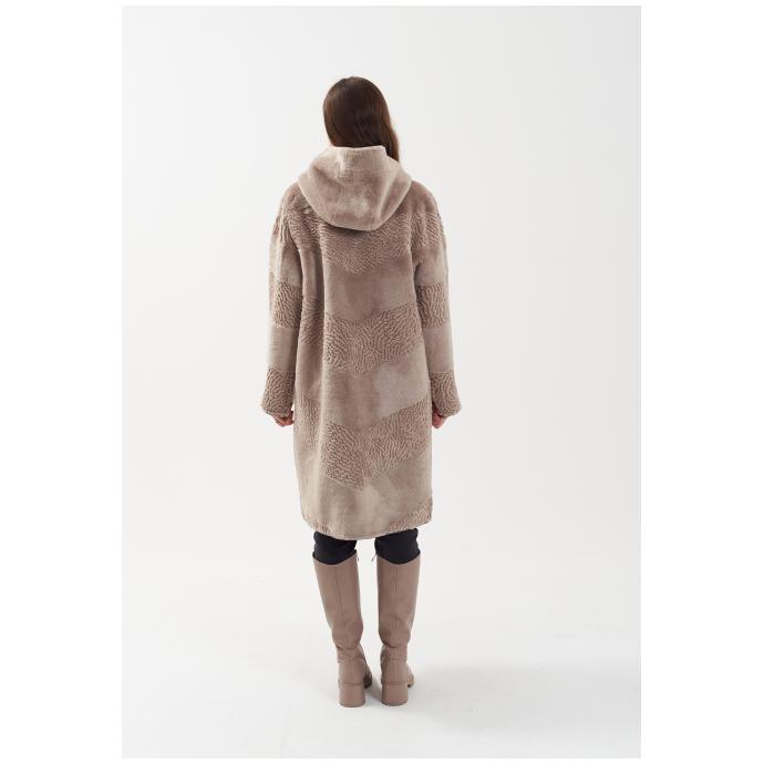 Пальто женское двустороннее VITIA  - 23116-100-коричневый - Цвет Коричневый - Фото 7