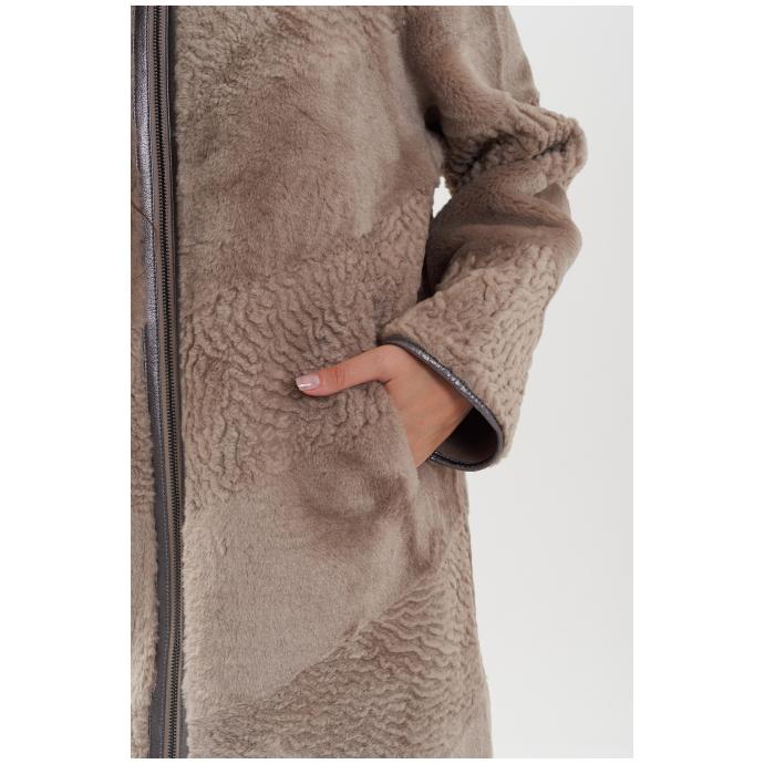 Пальто женское двустороннее VITIA  - 23116-100-коричневый - Цвет Коричневый - Фото 10