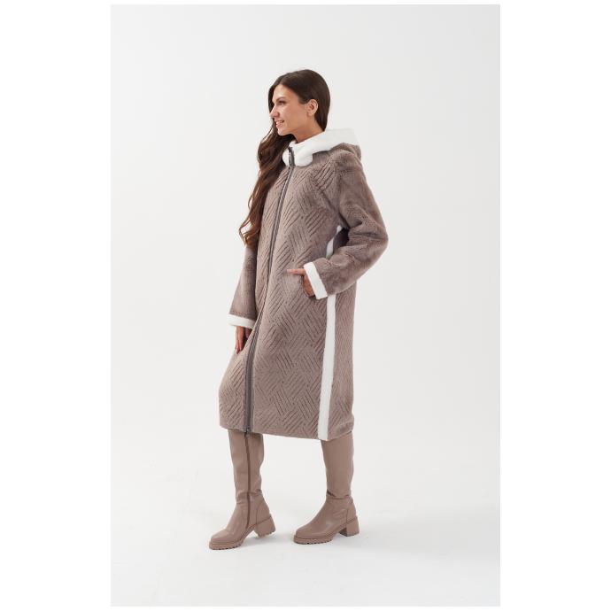 Пальто женское двусторннее VITIA  - 23128-коричневый - Цвет Коричневый - Фото 4