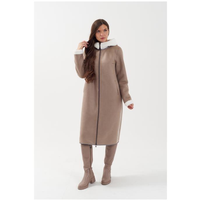 Пальто женское двусторннее VITIA  - 23128-коричневый - Цвет Коричневый - Фото 10