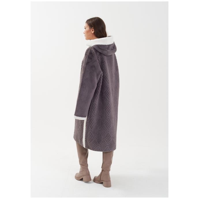 Пальто женское двусторннее VITIA  - 23128-серый - Цвет Серый - Фото 8