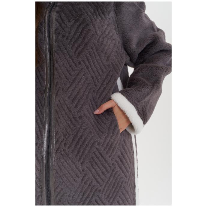 Пальто женское двусторннее VITIA  - 23128-серый - Цвет Серый - Фото 10