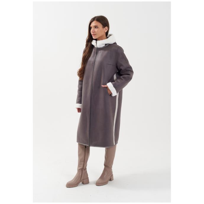 Пальто женское двусторннее VITIA  - 23128-серый - Цвет Серый - Фото 12