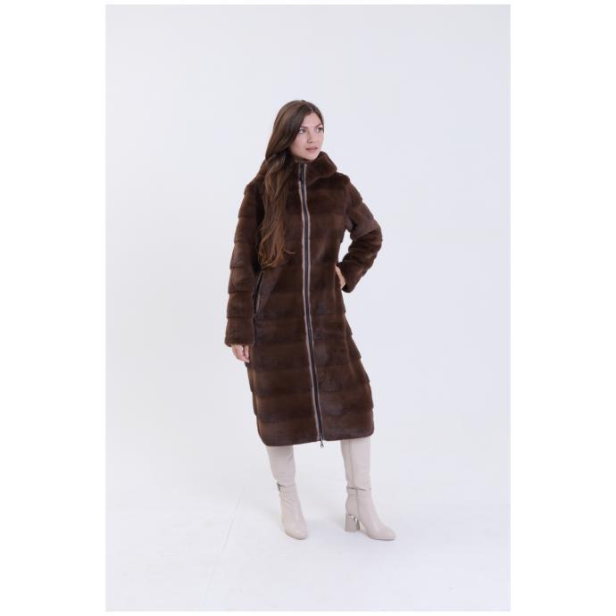 Пальто женское двустороннее VITIA  - 58082-PD5 - Цвет Темно-Коричневый - Фото 5