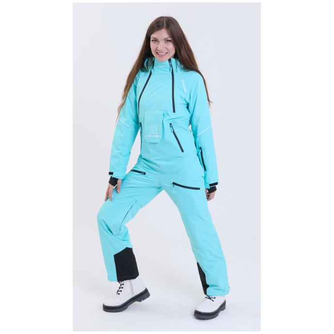 ЖЕНСКИЙ СНОУБОРДИЧЕСКИЙ КОМБИНЕЗОН RUNNING SPORT - 8895-бирюзовый - Цвет Бирюзовый - Фото 5