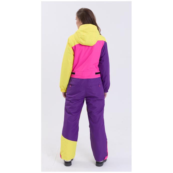 ЖЕНСКИЙ СНОУБОРДИЧЕСКИЙ КОМБИНЕЗОН RUNNING SPORT - 7799-2 фиолетовый-розовый (желт.рукава) - Цвет Фиолетовый - Фото 8