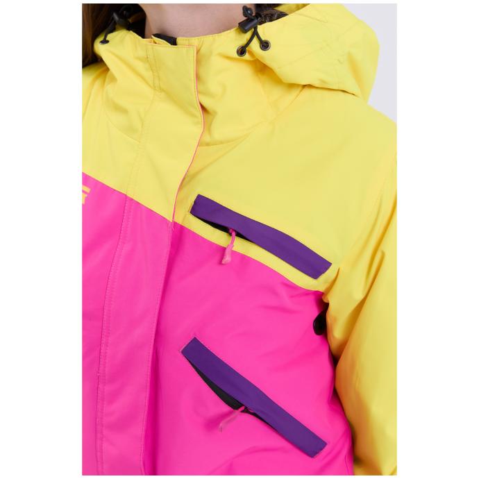 ЖЕНСКИЙ СНОУБОРДИЧЕСКИЙ КОМБИНЕЗОН RUNNING SPORT - 7799-2 фиолетовый-розовый (желт.рукава) - Цвет Фиолетовый - Фото 12