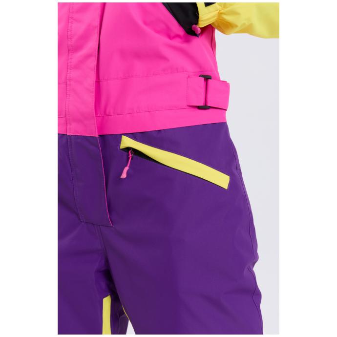 ЖЕНСКИЙ СНОУБОРДИЧЕСКИЙ КОМБИНЕЗОН RUNNING SPORT - 7799-2 фиолетовый-розовый (желт.рукава) - Цвет Фиолетовый - Фото 14