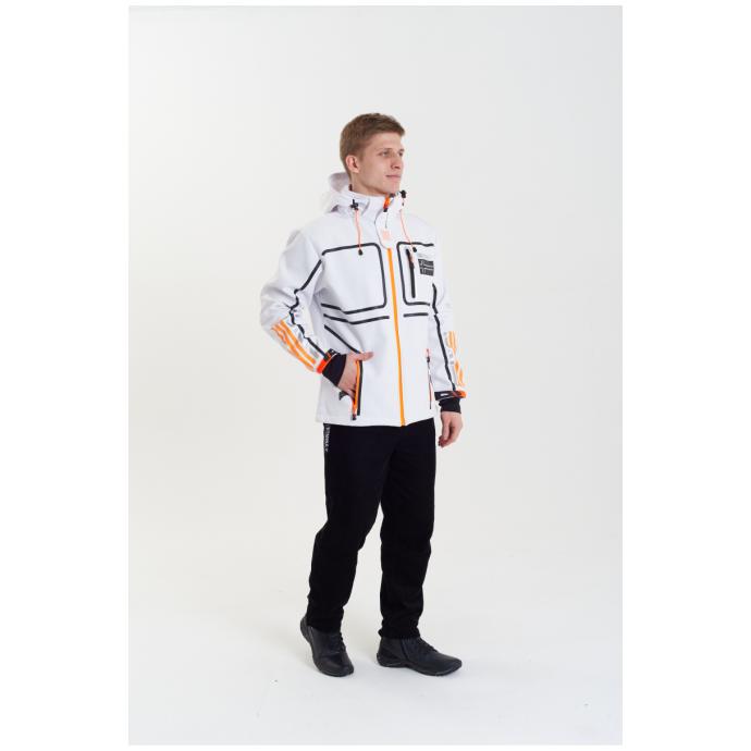 Софтшеловая куртка мужская  GEOGRAPHICAL NORWAY «ROMANO»  - WW3284H/GN-WHITE - Цвет Белый - Фото 4