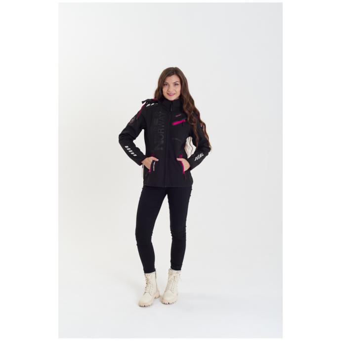 Софтшеловая куртка женская GEOGRAPHICAL NORWAY «REINE» - WW7008F/G-BLACK/PINK - Цвет Черный, Розовый - Фото 2