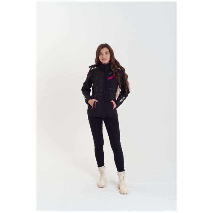 Софтшеловая куртка женская GEOGRAPHICAL NORWAY «REINE» - WW7008F/G-BLACK/PINK - Цвет Черный, Розовый - Фото 3
