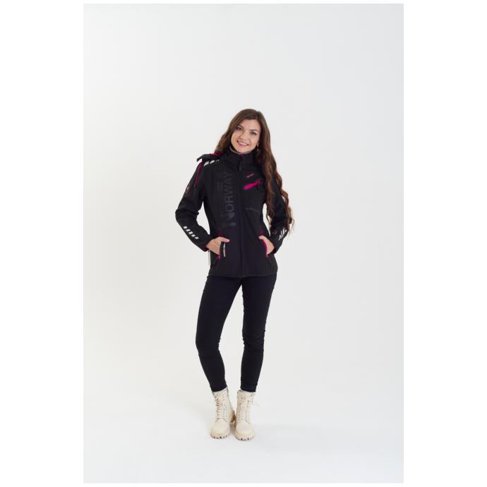 Софтшеловая куртка женская GEOGRAPHICAL NORWAY «REINE» - WW7008F/G-BLACK/PINK - Цвет Черный, Розовый - Фото 4
