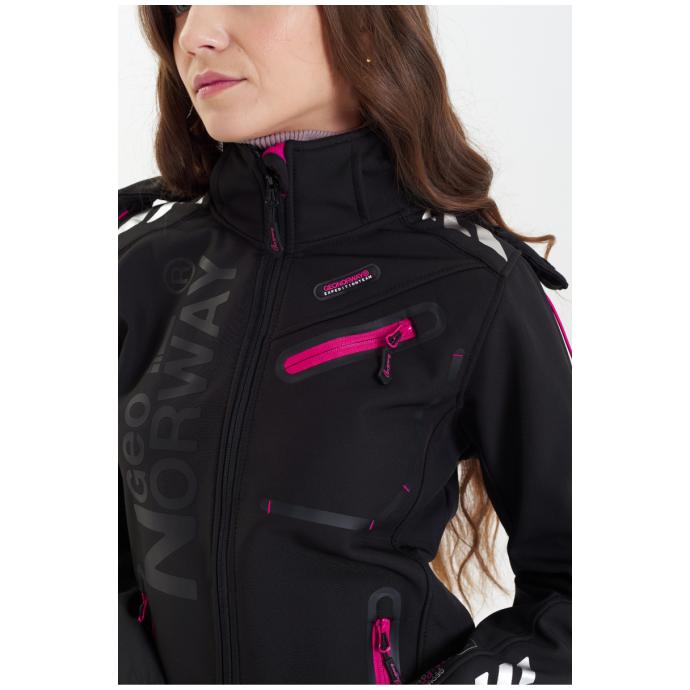 Софтшеловая куртка женская GEOGRAPHICAL NORWAY «REINE» - WW7008F/G-BLACK/PINK - Цвет Черный, Розовый - Фото 8