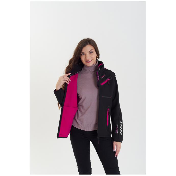 Софтшеловая куртка женская GEOGRAPHICAL NORWAY «REINE» - WW7008F/G-BLACK/PINK - Цвет Черный, Розовый - Фото 12