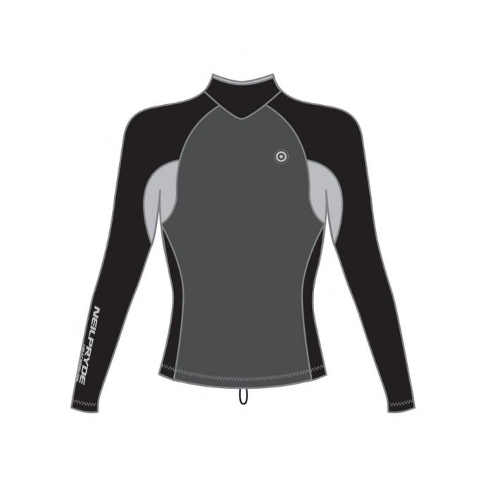 Гидромайка неопр. женская PRYDE L/S HEATSEEKER - HSB013 C1 (Black/silver) - Цвет Черный - Фото 1