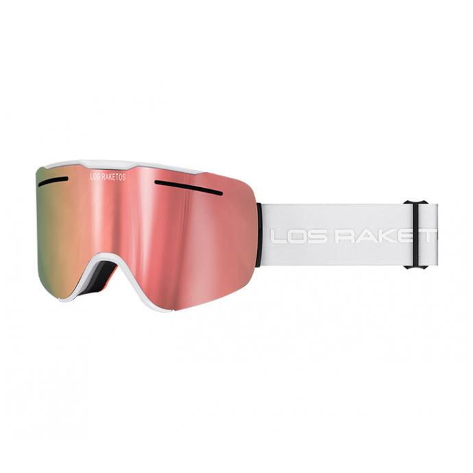 Сноубордическая маска LOS RAKETOS SNAP на МАГНИТАХ  + ДОП ЛИНЗА (размер M) - 22127-ROSE CHROM - Цвет Светло-Розовый - Фото 1