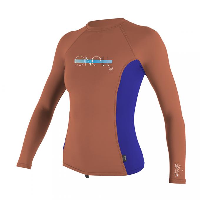 Гидромайка детская O'Neill длинный рукав GIRLS PREMIUM SKINS L/S RASH GUARD CORALPNCH/COBALT/CORALPNCH S18 - 4176 EQ2*S18 - Цвет Черный - Фото 1