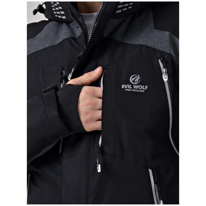 Куртка мужская горнолыжная EVIL WOLF - AD 6636 - Цвет Черный - Фото 12