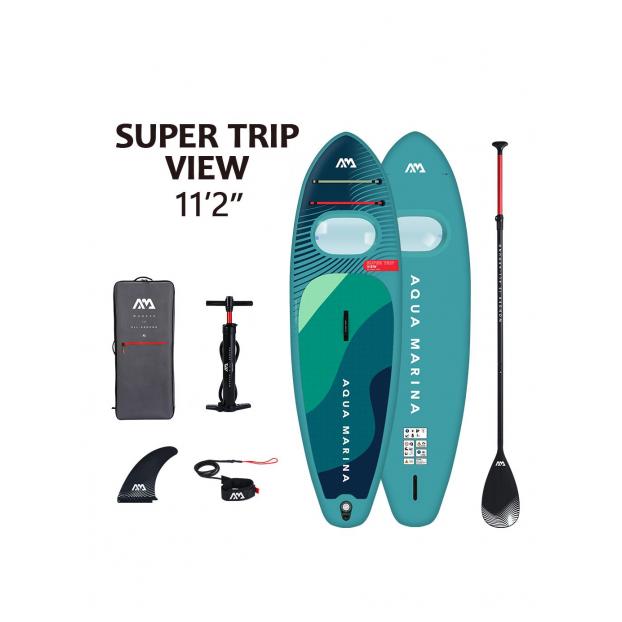 SUP-доска надувная семейная с иллюминатором Aqua Marina Super Trip View 11'2" S24 - Аритикул Aqua Marina Super Trip View 11'2" S24-390 - Фото 1