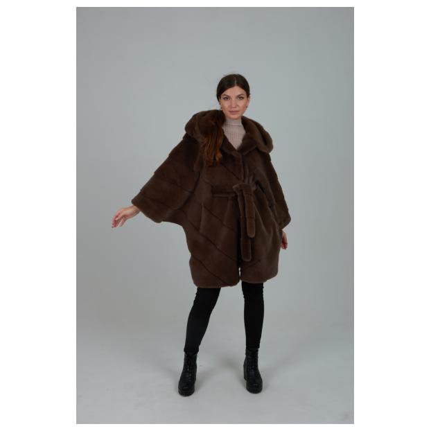 Женская шубка из искусственного меха VITIA WJ - Аритикул 18186B-Коричневый-3XL(50-52) - Фото 10