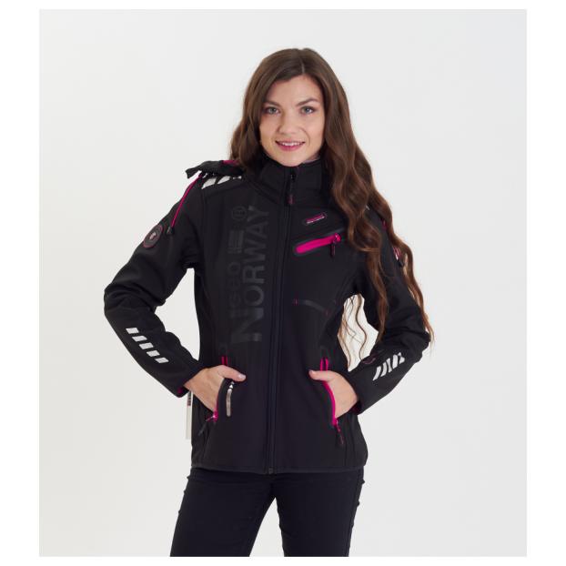 Софтшеловая куртка женская GEOGRAPHICAL NORWAY «REINE» - Аритикул WW7008F/G-BLACK/PINK-S - Фото 1