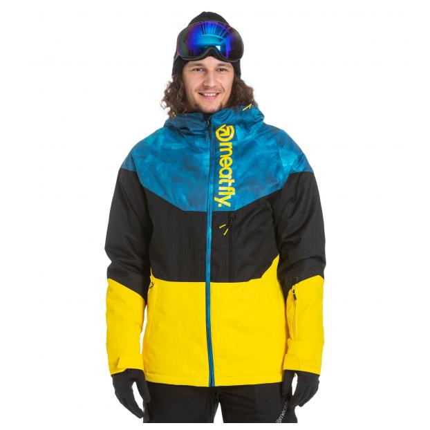 Сноубордическая куртка MEATFLY «HOAX» - Аритикул HOAX-Super Lemon/Black/Mountain Blue-L - Фото 1