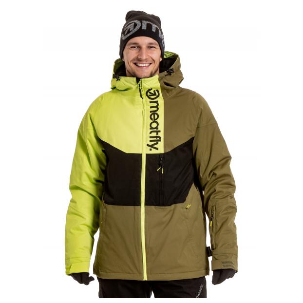 Сноубордическая куртка MEATFLY «HOAX PREMIUM» - Аритикул HOAX PREMIUM-Lime/Black/Green Leaves-S - Фото 1