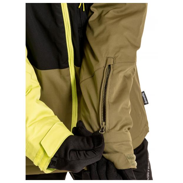 Сноубордическая куртка MEATFLY «HOAX PREMIUM» - Аритикул HOAX PREMIUM-Lime/Black/Green Leaves-S - Фото 4