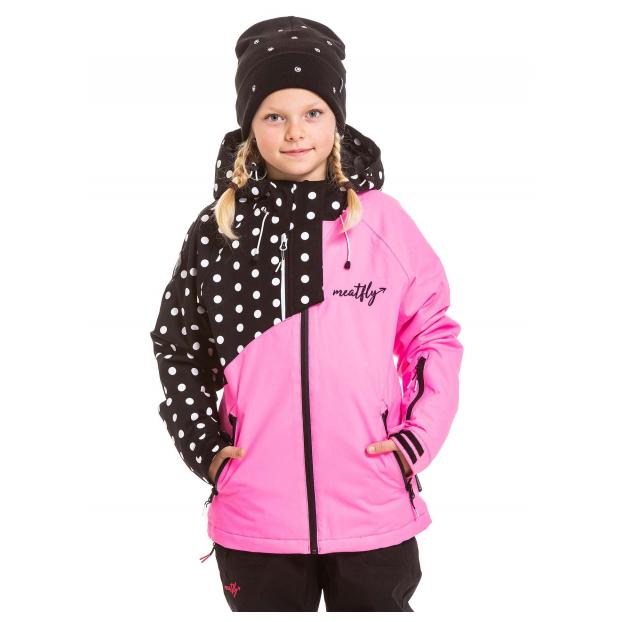 КУРТКА ПОДРОСТК. MEATFLY «DELIAH JACKET» - Аритикул DEBORAH JACKET-PINK KILLER/WHITE DOT-158 - Фото 6